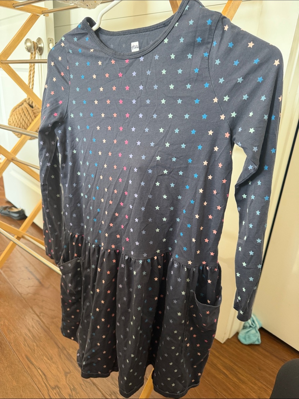 Tea Collection Navy Dress with Multicolor Stars